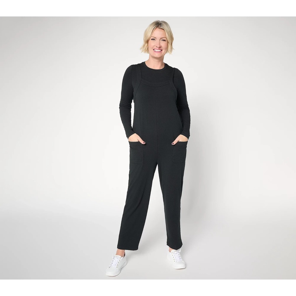 AnyBody Regular Cozy Knit Jumpsuit Black, medium #1